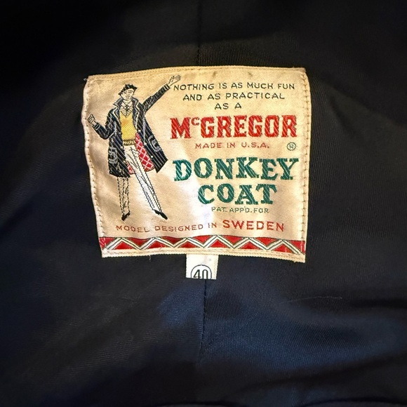 🖤 Rare Vintage McGregor Donkey Coat - Charcoal Wool w/ Red Lining (Size 40) - Picture 5 of 12